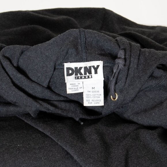 DKNY Jeans Vintage 90s Cotton Hooded Maxi Dress Charcoal Gray M - Picture 6 of 7